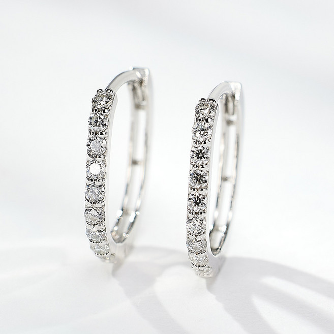 준주얼리 14K18K 모이사나이트 원터치 데일리 링 귀걸이 MOBDE422 화이트골드 핑크골드 옐로우 골드 기념일 귀걸이선물 하객룩 출근룩