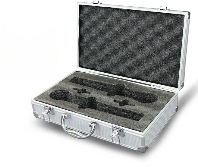 무선 마이크 하드 보관 케이스 알루미늄 박스 보관함 가방 8구, 2구 실버 32x19x8cm