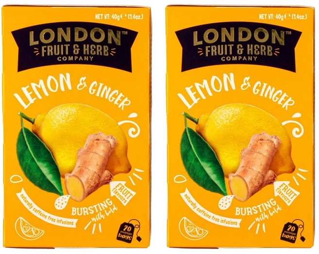 London Fruit & Herb 레몬 진저티, 2개, 2g, 20개입 - 쿠팡
