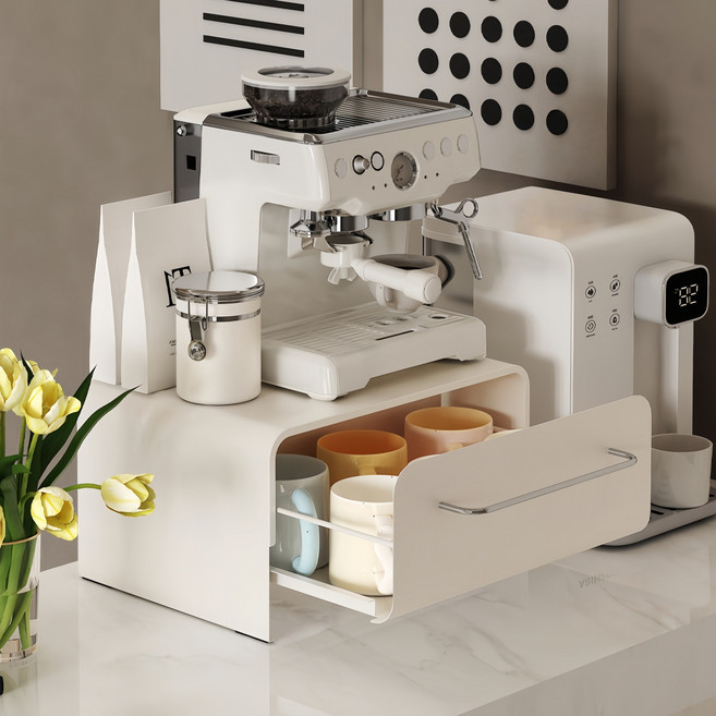 다용도 서랍식 수납선반 주방 화장품 정리함, 1개, 화이트