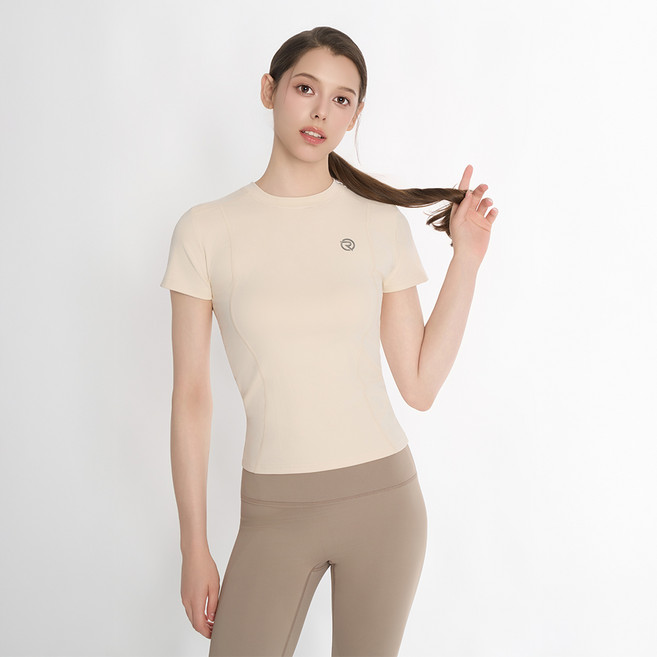 롤리핏 여성용 운동복 반팔 티셔츠 슬림핏 스포츠 숏슬리브