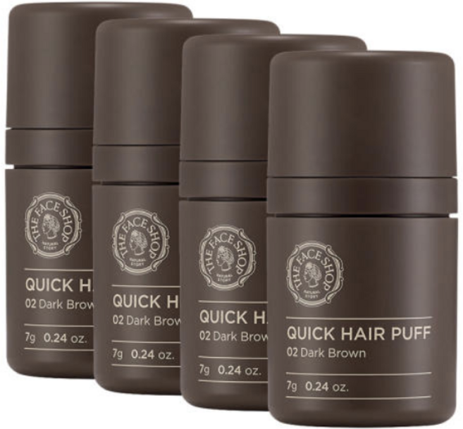 더페이스샵 퀵 헤어 퍼프섀도 7g, 02호 다크브라운, 4개