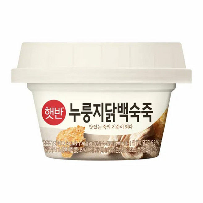 햇반 누룽지닭백숙죽, 267g, 1개