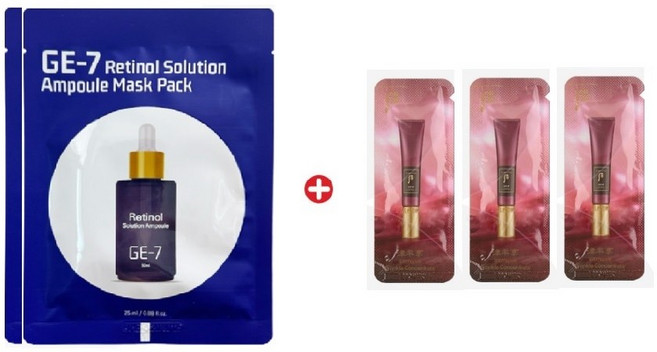 GE7 레티놀 에코 마스크2매/ 진율향 링클 진액고90매, 1g, 90개