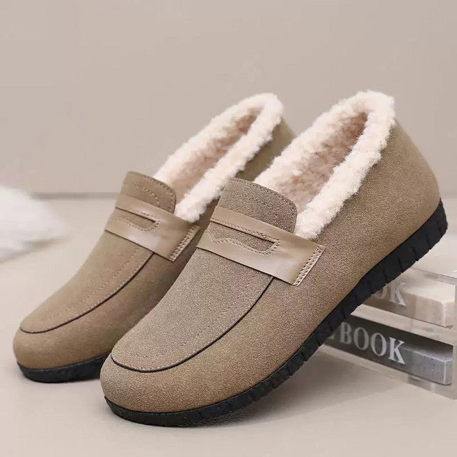 BLTER 여성 겨울 방한화 발편한 기모 털 따뜻한 패션 볍고 편한 슬립온 여성신발 데일리 캐주얼 스니커즈 미끄럼방지 슬립온 발편한 단화D624-32