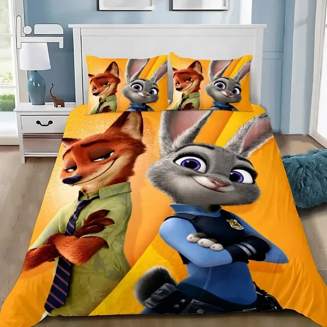 올스토어 귀여운 Zootopia 만화 침구 세트 절묘한 품 이불 커버 럭셔리 생일 선물, US Full 200x230cm, 03 G
