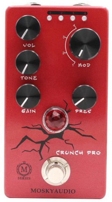 Mosky 기타 효과 페달 크런치 프로 왜곡 VOL 톤 게인 프레스 단추 4 가지 모드, 한개옵션1