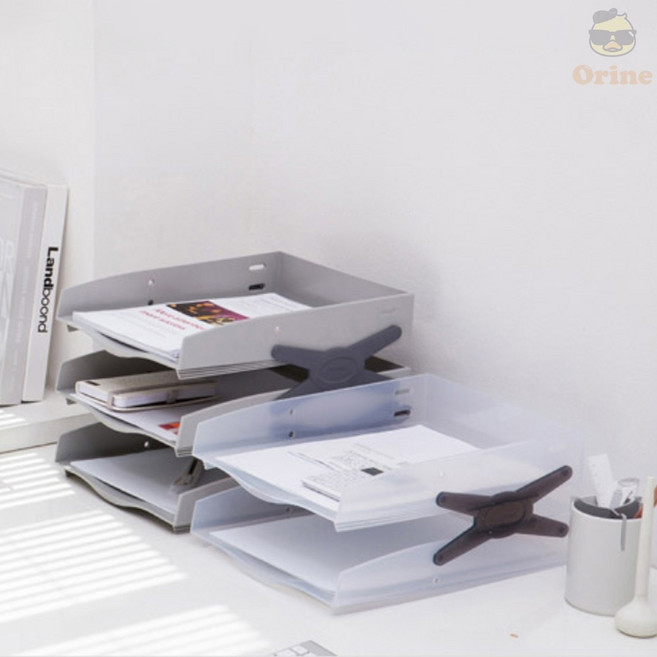오리네 시스맥스 서류트레이 2단 3단 a4서류받침대, 2단 스모그