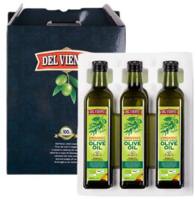 델비엔토 엑스트라버진 올리브유 500ml 3P 선물세트 스페인산 프리미엄 올리브오일 식용유