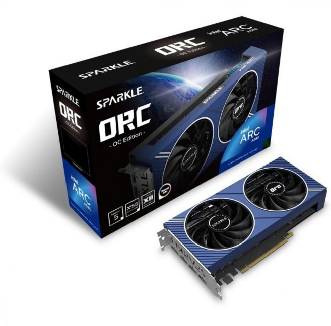 Sparkle Intel Arc A770 Titan OC Edition 16GB GDDR6 ThermalSync Torned Cooling Axial Fan Metal Back, Arc A580, 1개