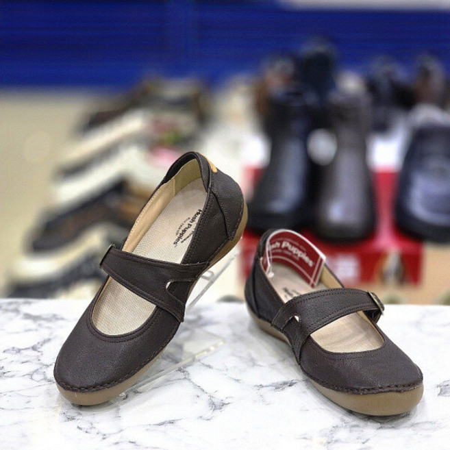 허시파피 여성 4cm 블랙 컴포트 메리제인 플랫 슈즈 단화 로퍼 3FQ472