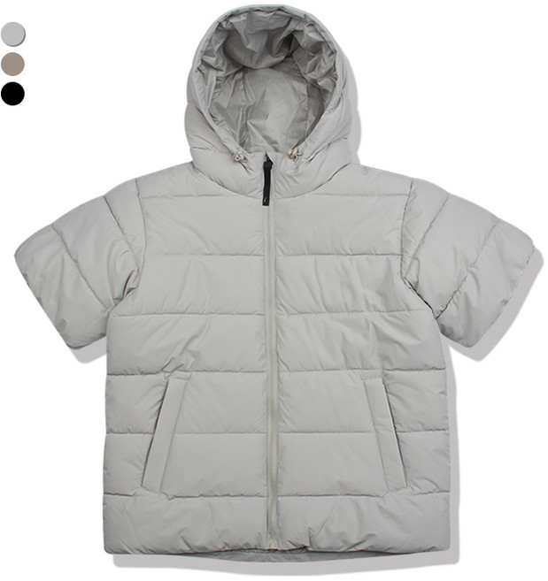 오마보이 남성용 윈드블럭 반팔 후드 패딩 점퍼