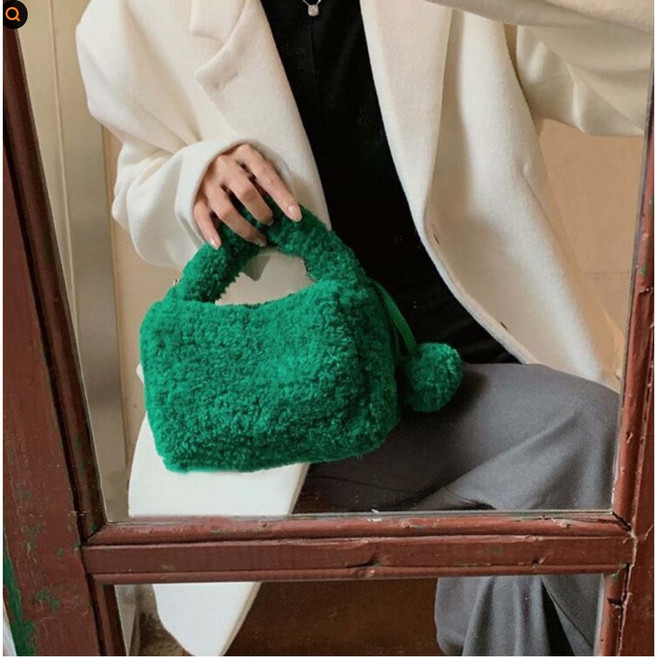 로튼 뽀글이 봄 여성 가방 토트백 방울 미니백 양털