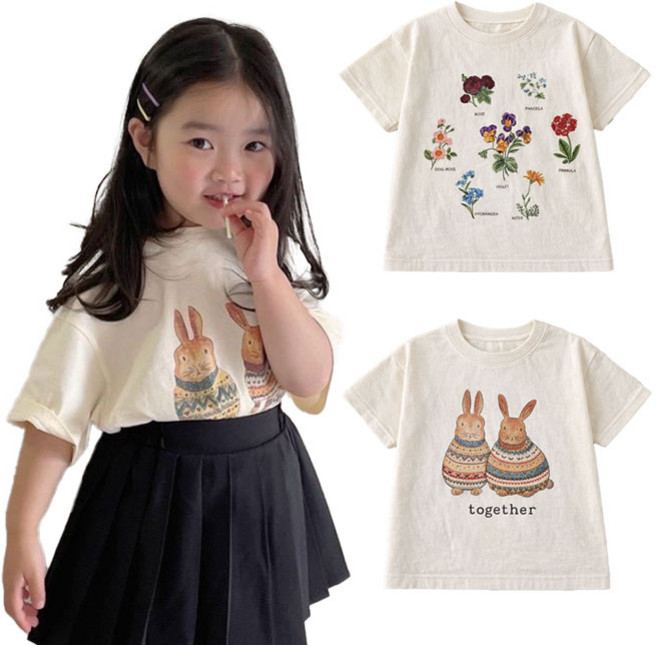 플라워래빗 반팔티셔츠