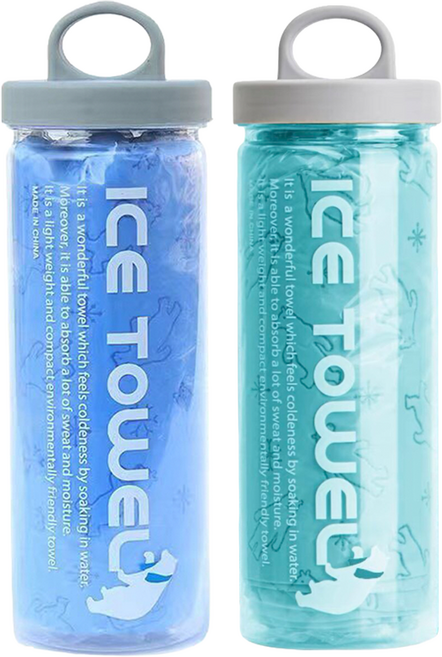 아킴 곰돌이 아쿠아 습식타월 대형 2종 + 보관케이스 2종 세트 85 x 33 cm, 1세트, 블루그린