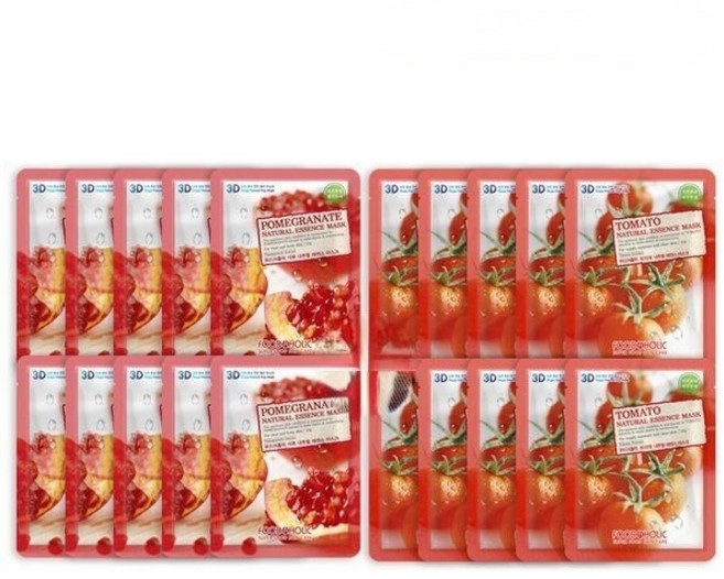 푸드어홀릭 (총20매/석류+토마토)푸드3D 내추럴에센스 마스크팩