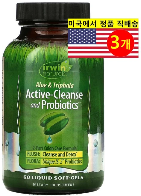Irwin Naturals 어윈 내추럴스 액티브 클렌즈 프로바이오틱 Active Cleanse Probiotic, 3개, 60정 - 쿠팡