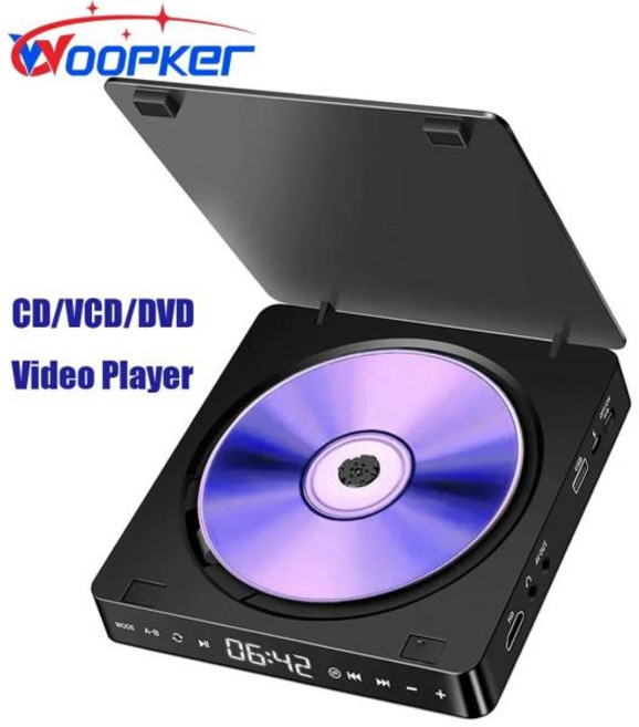 Woopker DVD 플레이어 KC708 HD 1080P 휴대용 CD VCD 하이파이 스테레오 비디오 플레이어 TV 프로젝터용, 02 EU Plug, 1)EU Plug