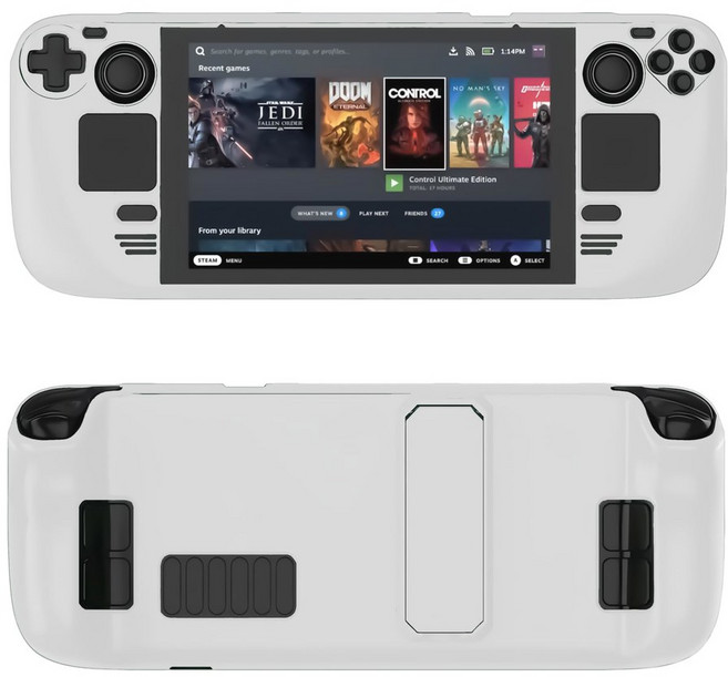 스팀 데크 LCD 용 OLED 케이스 케이스용으로 설계된 킥스탠드 TPU 및 PC 보호 슬리브, 한개옵션2, 한개옵션1, WHITE, 1개