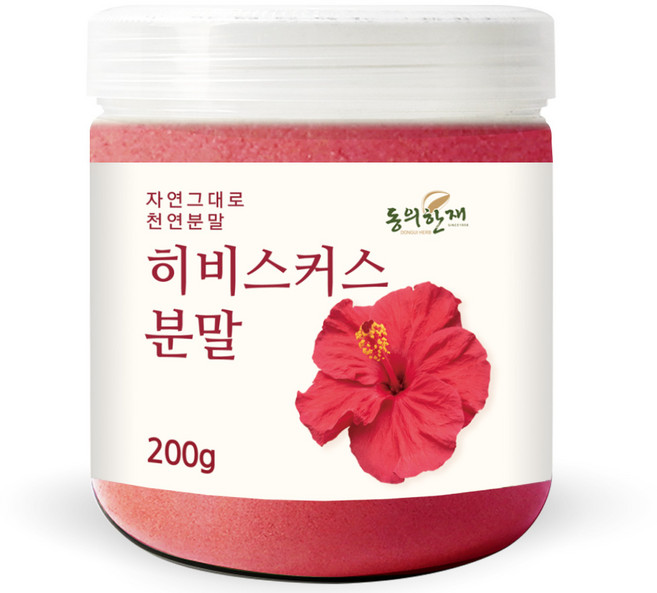 동의한재 프리미엄 100% 이집트 히비스커스 분말 가루, 200g, 1개