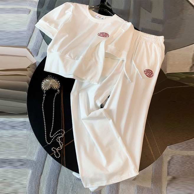 여름 여성트레이닝복세트 / 여성투피스 / 티셔츠 + 긴바지 / 반팔 티셔츠 / 와이드팬츠 LPWS3258 32