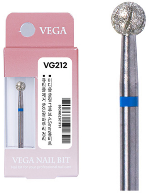 베가 VG212 네일비트 4.5mm M 다이아몬드 볼비트 미디움, 1개