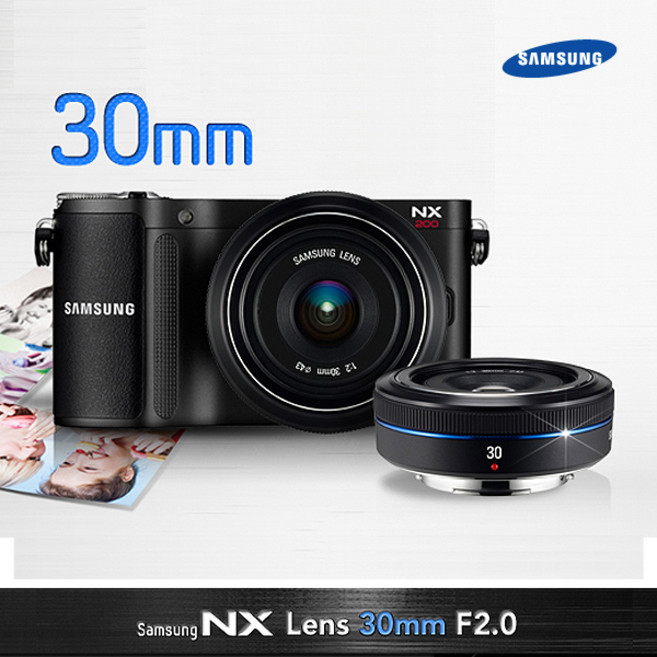 삼성 NX 30mm F2 아웃포커싱 인물렌즈 단렌즈 +UV필터 포함 NX1000 NX2000 NX3000 NX10 NX20 NX30 NX100 NX200 NX300 호환가능, 블랙