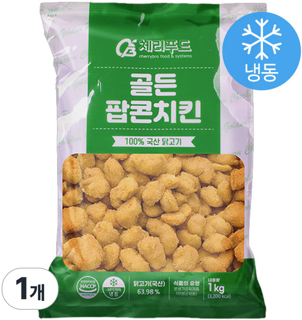 체리푸드 골든 팝콘 치킨 1Kg, 1개