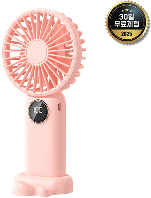 치와와 충전식 휴대용 무선 미니선풍기 L27, 핑크색