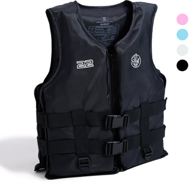 SUB22 구명조끼 베스트 부력보조복 나일론 옥스포드, 블랙
