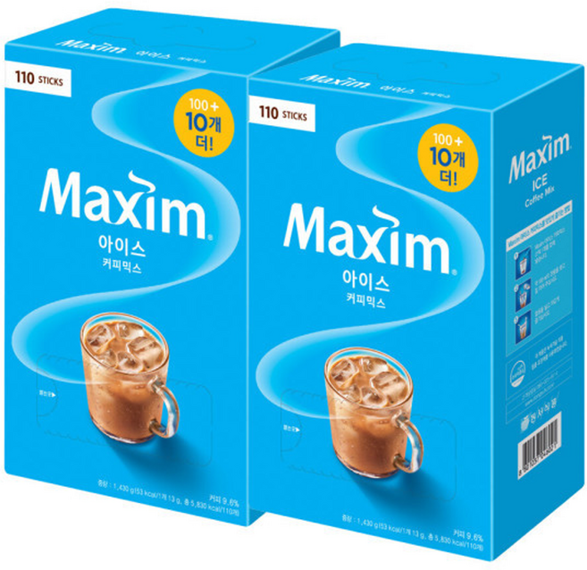 맥심 아이스 커피믹스 /소비기한 11월19일이후~, 2박스, 110개입, 13g