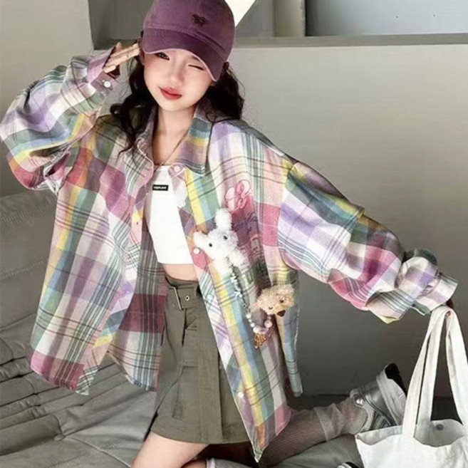 파스텔레터체크 남방