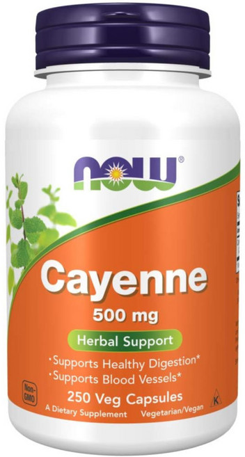 NOW Foods Cayenne 500mg 250캡슐 카이엔, 250정, 1개