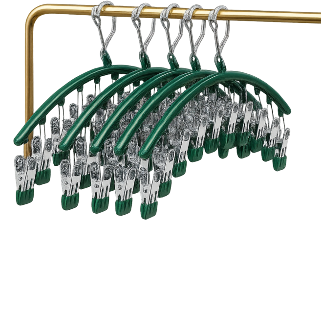 집게형 스테인리스 코팅 건조걸이 2개입 세트, 1개, 딥그린