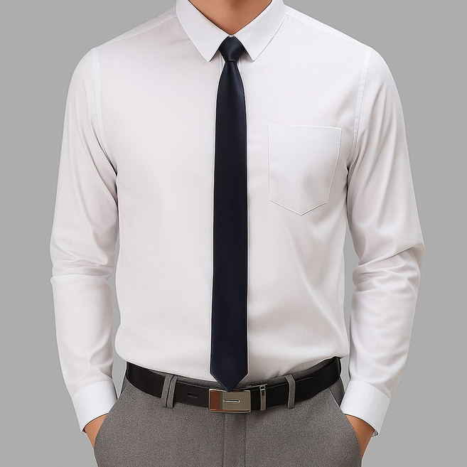 레디핏 남성용 하얀색 기본 긴팔 와이셔츠 MN001