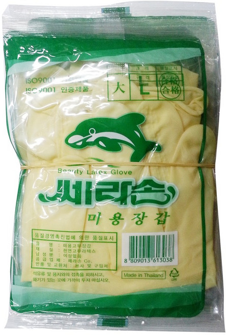 쎄라손 미용장갑 대x(10개) 천연라텍스 위생 고무장갑, 쎄라손 미용장갑(대), 1개