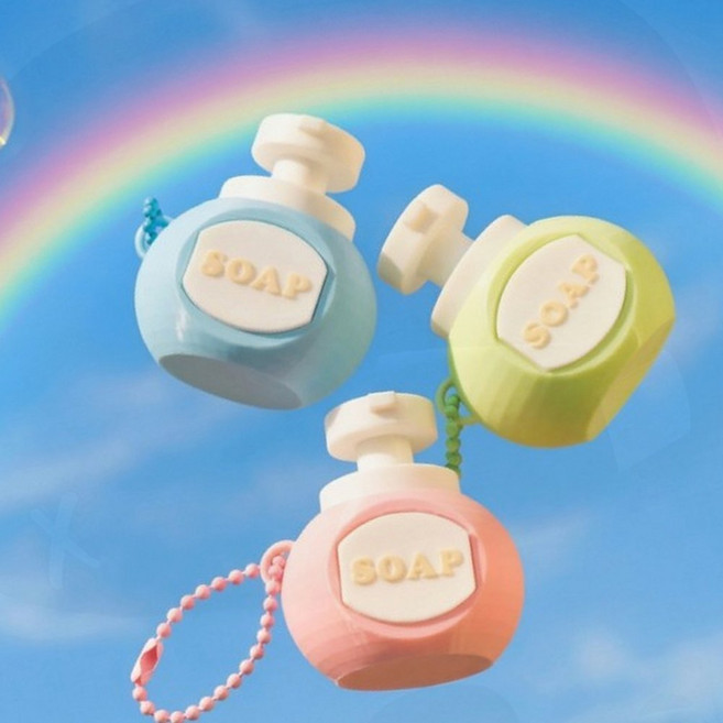 외부 활동 위생 핸드워시 클리커 키링 휴대용 손소독제 비누 학생 선물 유치원, 1개, 핸드워시 클리커 키링 ( 라임 )_크림치즈축