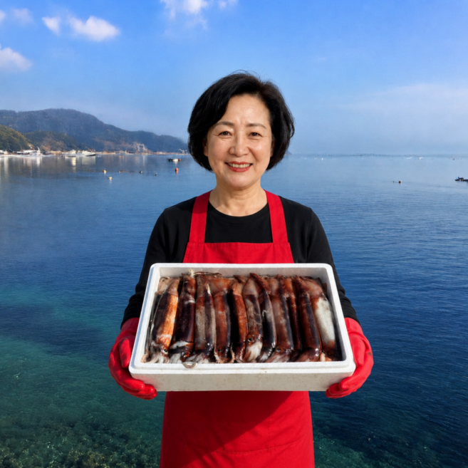 [당일조업] 배에서 바로 보내는 초코 활 오징어 1kg