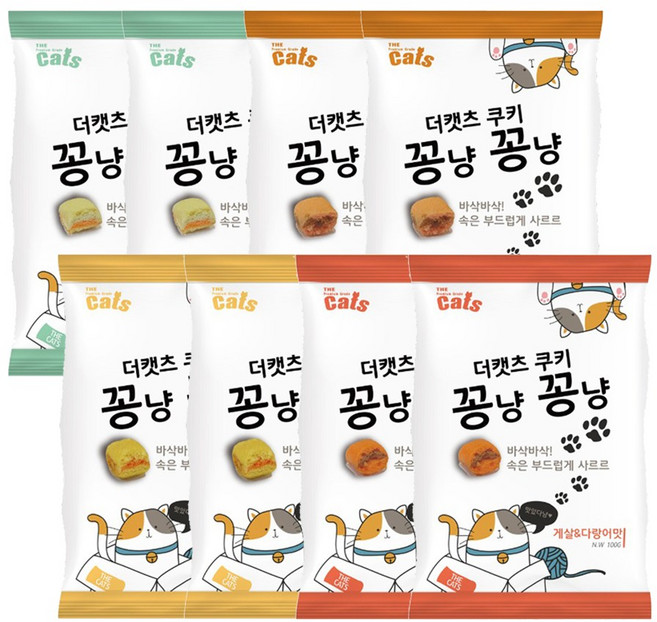 더캣츠 쿠키 꽁냥꽁냥 100g 4종 콤보, 4개, 북어 연어맛