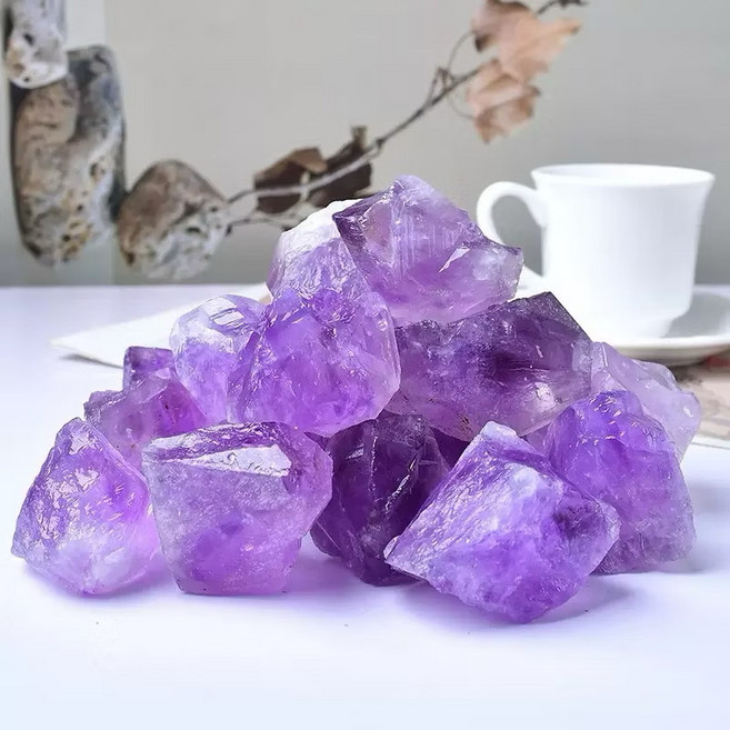 紫水晶原礦擺件 居家擺飾 舒心助眠 空間美化 淺紫色 100g, 淺紫水晶100g