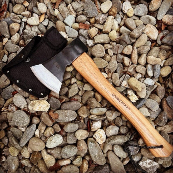 露營斧頭 野營斧頭 柴斧 手斧 焚火斧, 1個, 斧頭（含套）