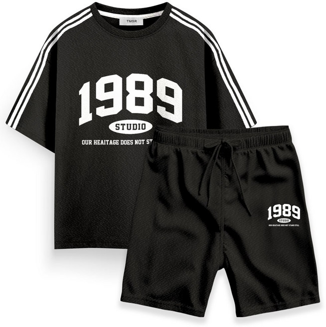 토르소 TST 1989스튜디오 리버풀 엠보 링클프리 오버핏 트랙 반팔 상하세트