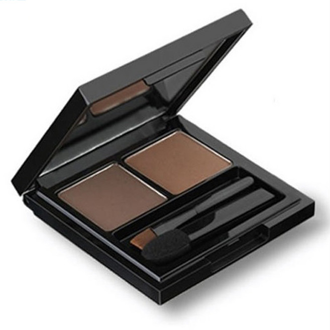 부드럽고 잘 그려지는 예쁜 눈썹 그리기 아이브로우 2컬러 케익섀도우 듀오, 블랙/브라운, 1개