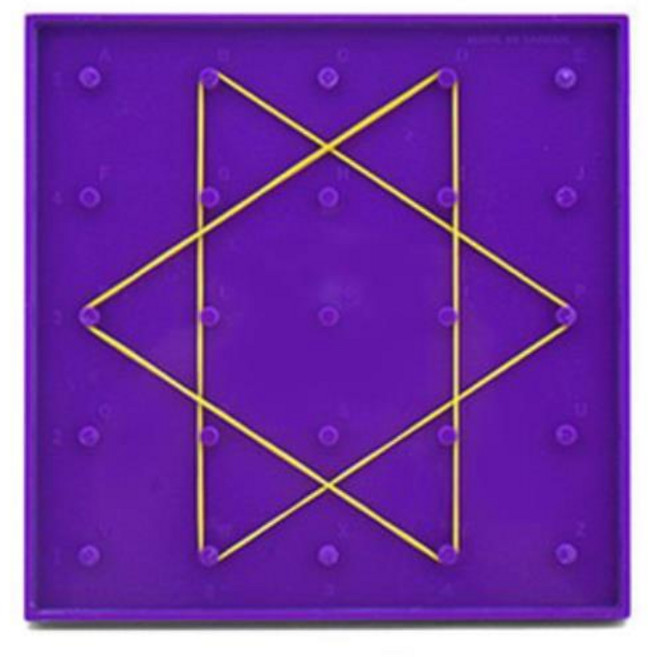 평면도형 고무줄 수학놀이 양면 지오보드 5핀 3세이상 교구 유치원 GA1392, 1개