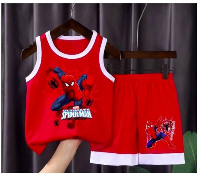 [미지의찬장] 스파이더맨 민소매 나시 상하복 슈퍼영웅 남아 여아 여름 마블 옷