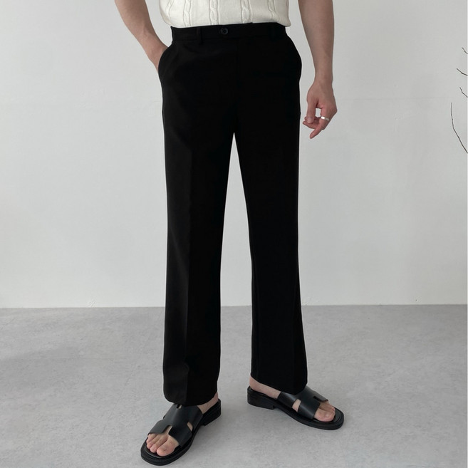 다이나믹피플 링클프리 스판 세미 와이드 밴딩 슬랙스