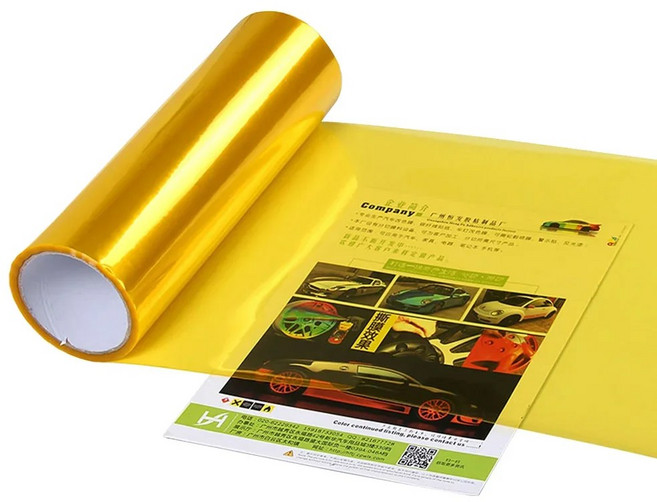 PVC 자동차 헤드 라이트 램프 필름 안개 스티커 테일링 몰딩 호일 자체 접착 액세서리 12 30 60CM, gold, 30X60CM, 1개