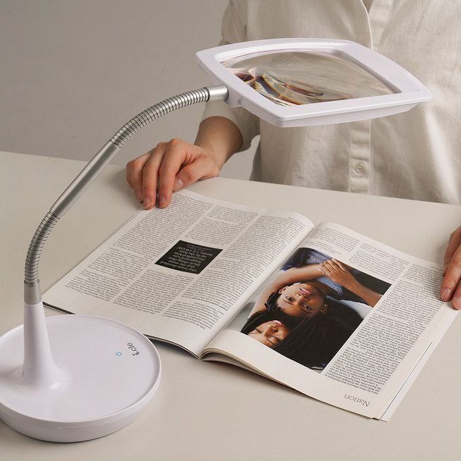 아이클 비구면 다초점렌즈 조명확대경 LED 스탠드 노안돋보기 피부확대기, 1개, ICLE-MG2501