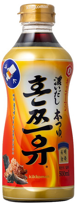 기꼬만 혼쯔유 우동간장 농축 일본 기꼬만 쯔유 소바소스 500ml, 3개