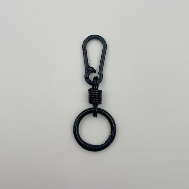 烤漆彈簧鉤扣合金鑰匙扣雙向掛扣, 1個, 黑色